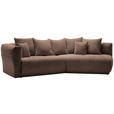 ECKSOFA in Chenille Braun  - Schwarz/Braun, MODERN, Kunststoff/Textil (315/180cm) - Hom`in