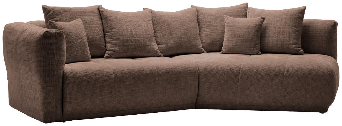 ECKSOFA in Chenille Braun  - Schwarz/Braun, Modern, Kunststoff/Textil (315/180cm) - Hom`in