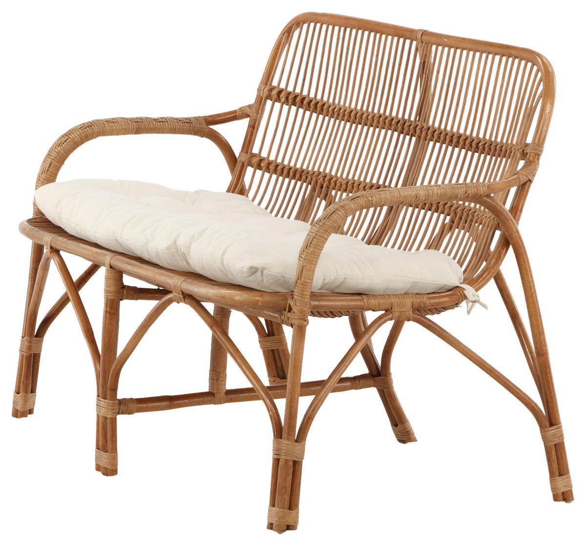 LOUNGESOFA  - Weiß/Naturfarben, KONVENTIONELL, Holz (130/93/82cm) - Gardenson
