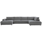 WOHNLANDSCHAFT in Cord Dunkelgrau  - Dunkelgrau/Schwarz, Design, Kunststoff/Textil (190/425/224cm) - Hom`in