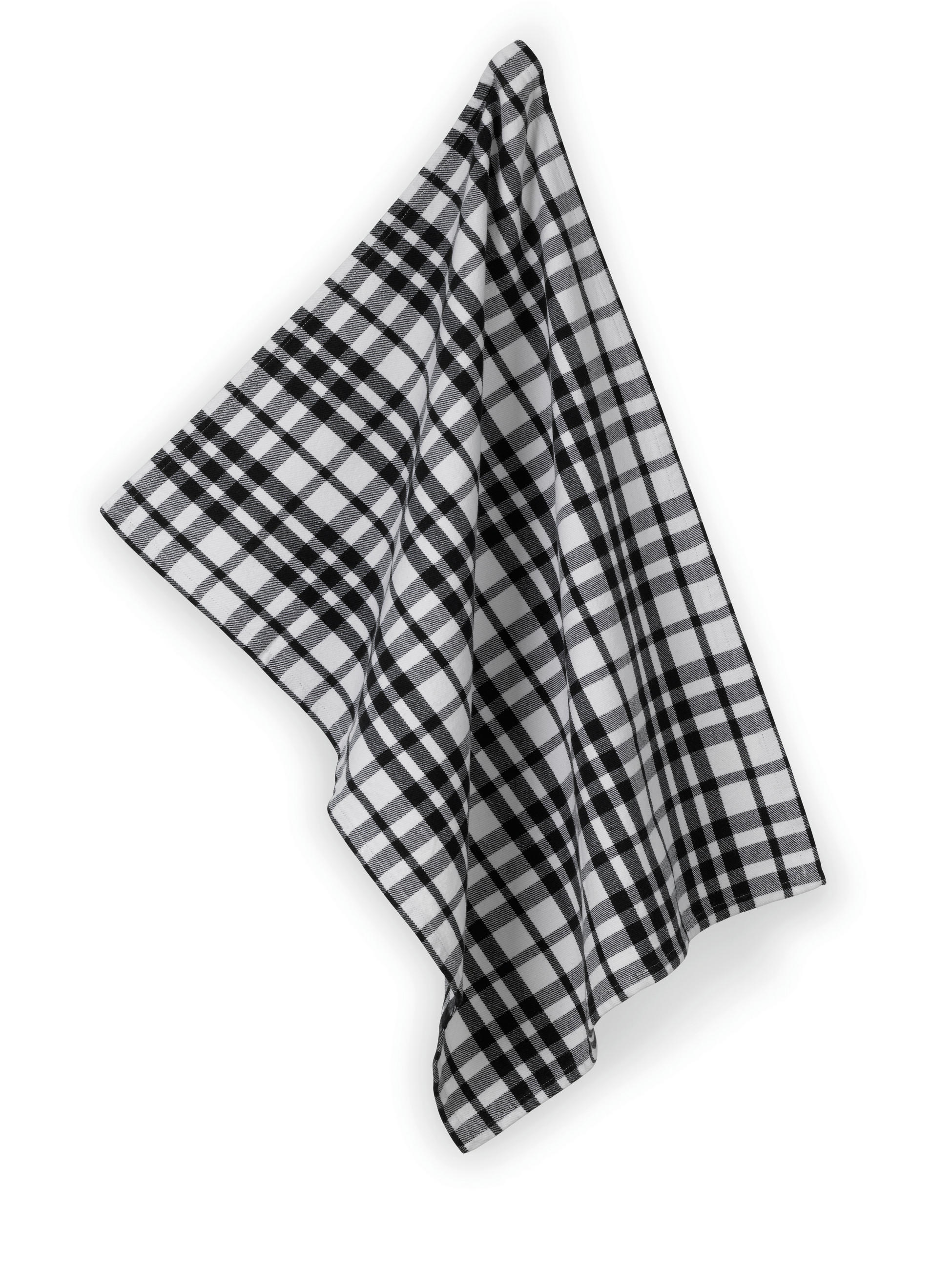 GESCHIRRTUCH Schwarz, Weiß  - Schwarz/Weiß, Basics, Textil (50/70cm) - Kela