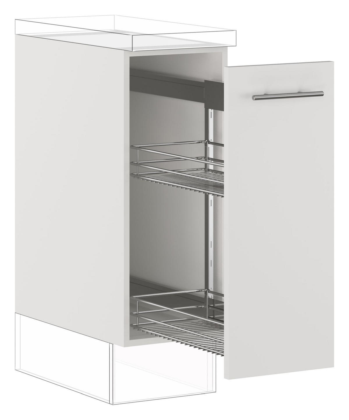 APOTHEKERSCHRANK 30/87,8/57,6 cm  Weiss  - Weiss/Edelstahlfarben, Basics, Holzwerkstoff/Metall (30/87,8/57,6cm) - Impuls