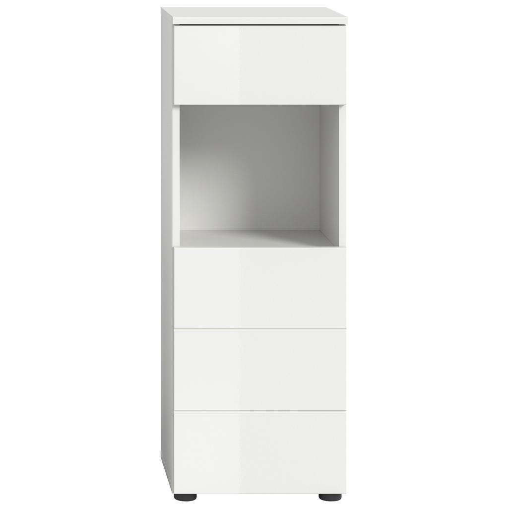 Thumbnail - Mid.you Midischrank, Weiß Hochglanz, Holzwerkstoff, 2 Fächer, 1 Schubladen, 106x34x38 cm, FSC Mix, stehend, Badezimmer, ...