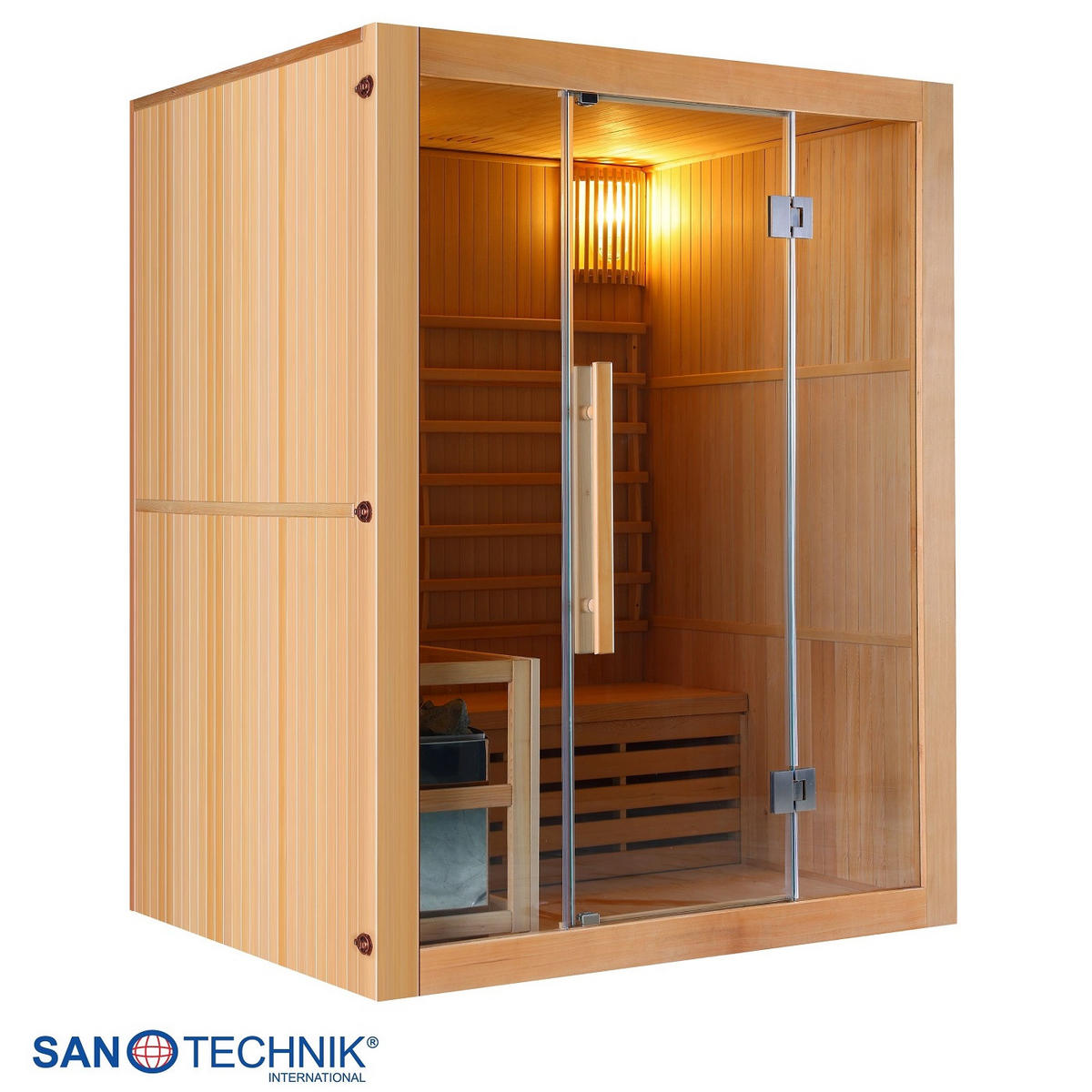 SAUNA für 3 Personen  - Basics, Holz (150/190/120cm)