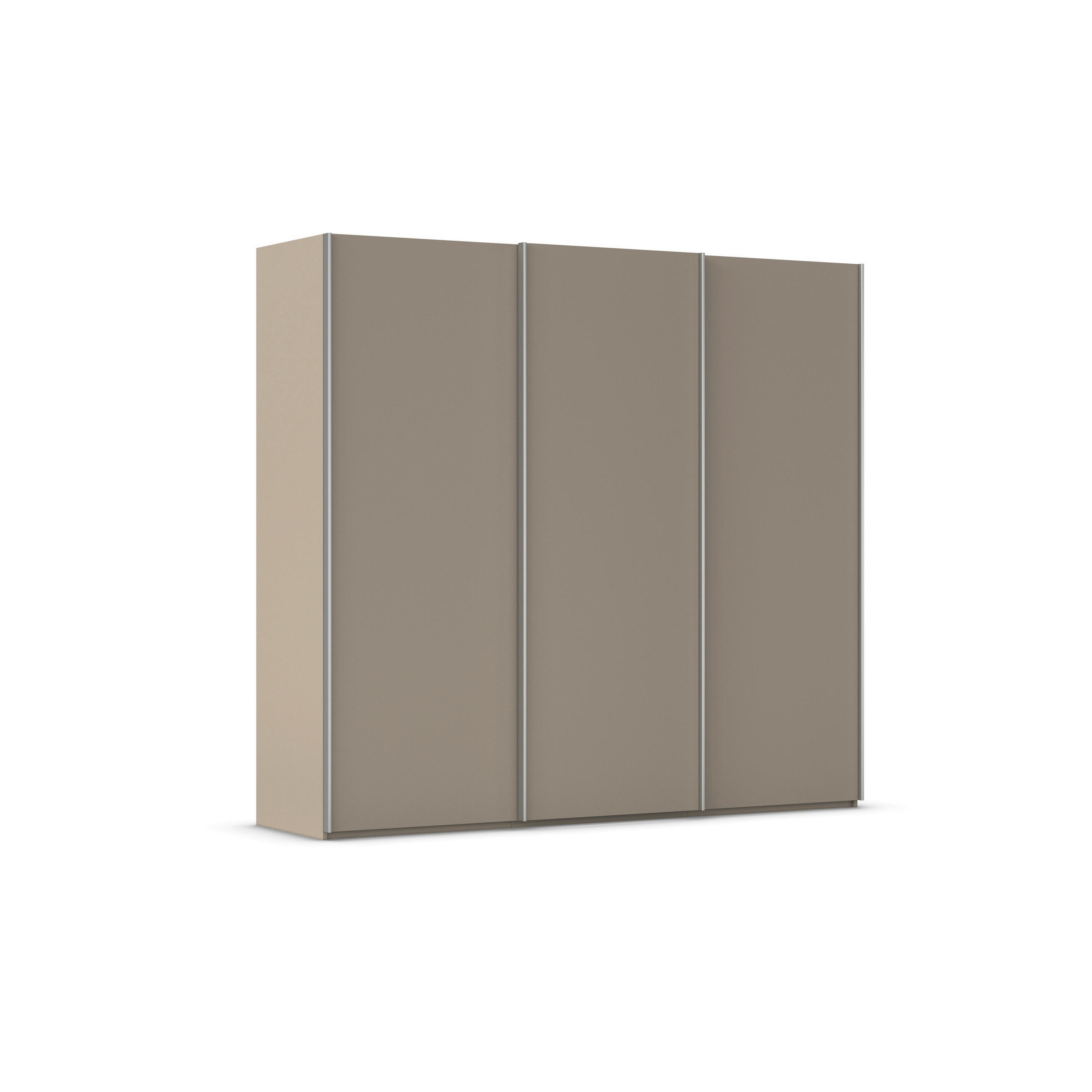 SCHWEBETÜRENSCHRANK in Alufarben, Fango  - Fango/Alufarben, Basics, Holzwerkstoff/Metall (242/223/69cm) - Rauch Möbel