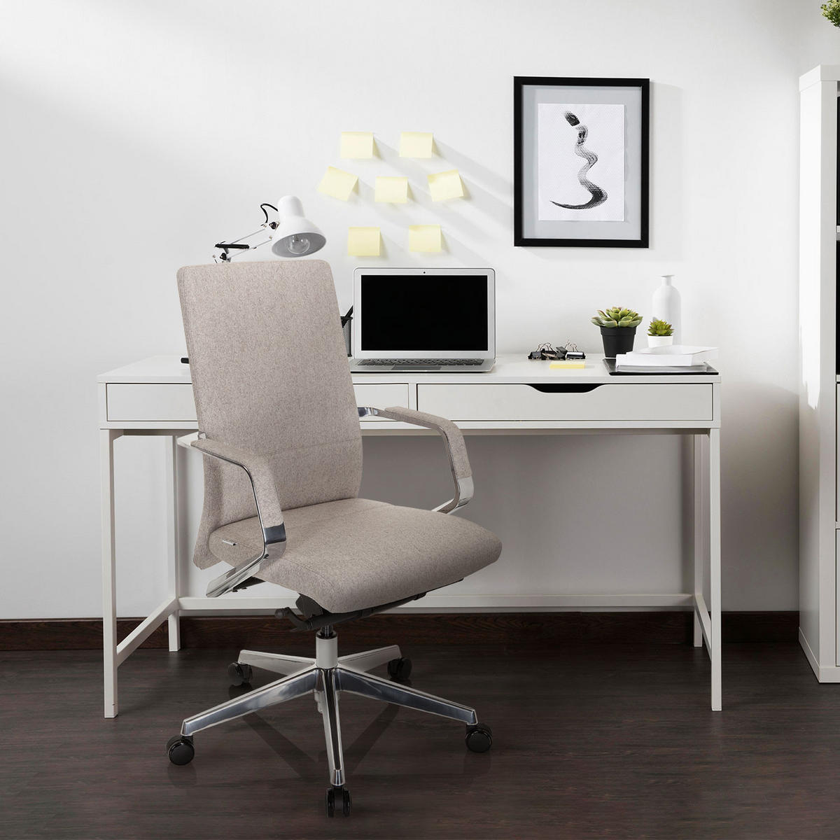 DREHSTUHL  in Flachgewebe Beige  - Beige/Silberfarben, MODERN, Kunststoff/Textil (60/105/60cm) - MID.YOU