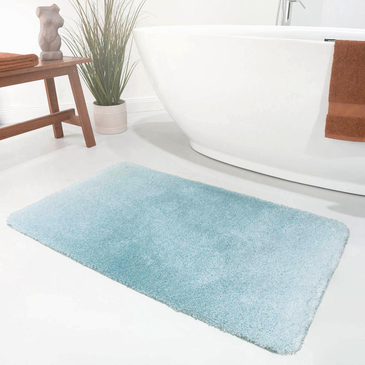 BADTEPPICH Türkis 80/150 cm  - Türkis, Basics, Kunststoff/Textil (80/150cm) - WECON HOME