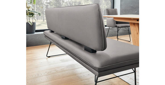 SITZBANK in Metall, Textil Grau, Schwarz  - Schwarz/Grau, Design, Textil/Metall (195/91/65cm) - Dieter Knoll
