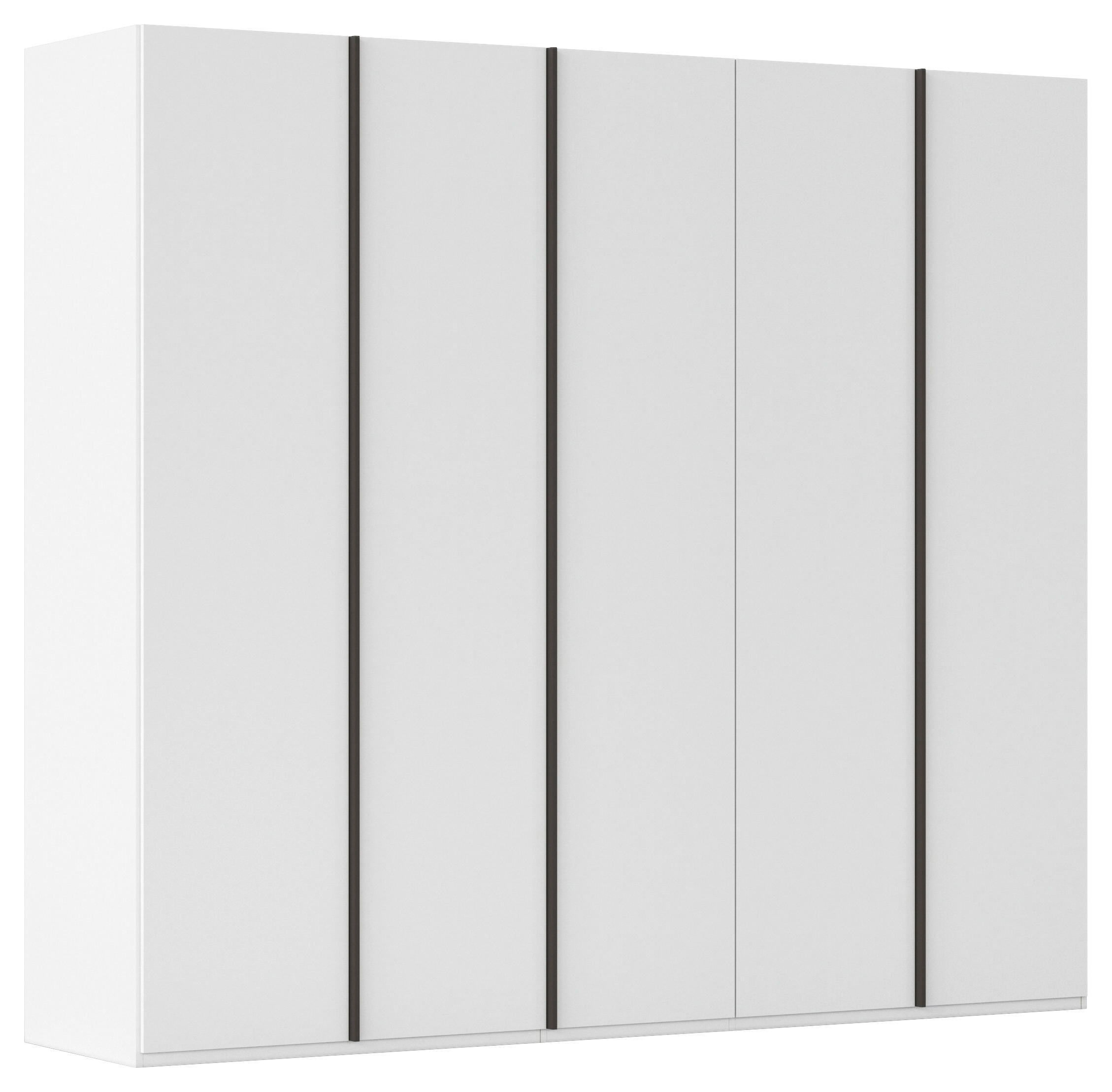 DREHTÜRENSCHRANK 251/223/61 cm,  in Weiß, 5-türig  - Graphitfarben/Weiß, Basics, Holzwerkstoff/Metall (251/223/61cm) - Novel