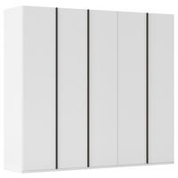 DREHTÜRENSCHRANK 251/223/61 cm,  in Weiß, 5-türig  - Graphitfarben/Weiß, Basics, Holzwerkstoff/Metall (251/223/61cm) - Novel