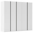 DREHTÜRENSCHRANK 251/223/61 cm,  in Weiß, 5-türig  - Graphitfarben/Weiß, Basics, Holzwerkstoff/Metall (251/223/61cm) - Novel