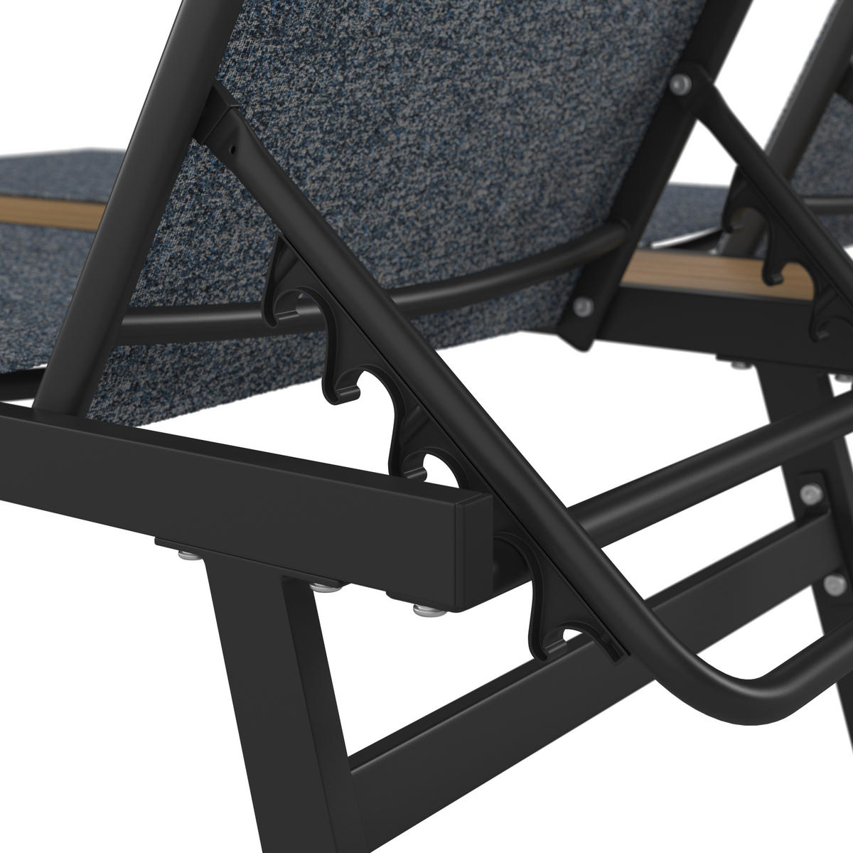 SONNENLIEGE 126/94/195 cm  - Dunkelgrau/Naturfarben, MODERN, Kunststoff/Textil (126/94/195cm) - Ambia Garden