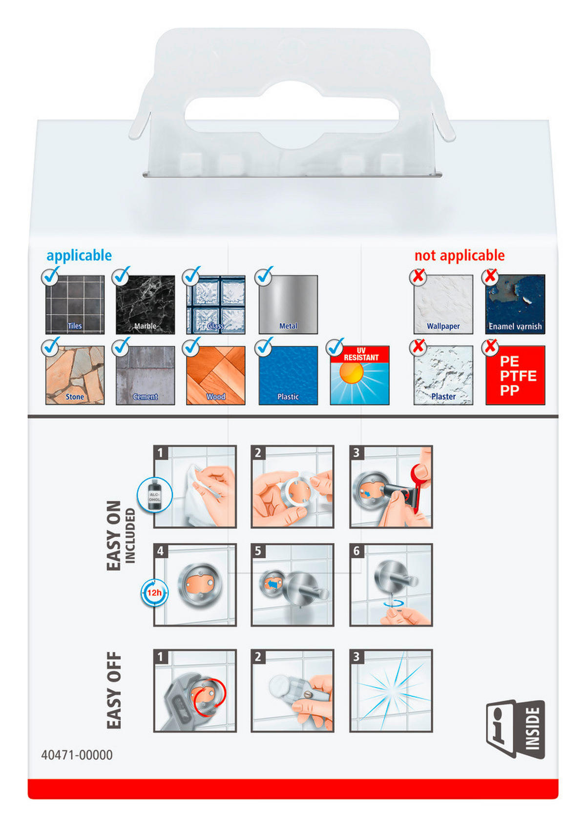DOPPELHAKEN Chromfarben  - Chromfarben, Basics, Metall (7,5/5/6,2cm) - Tesa