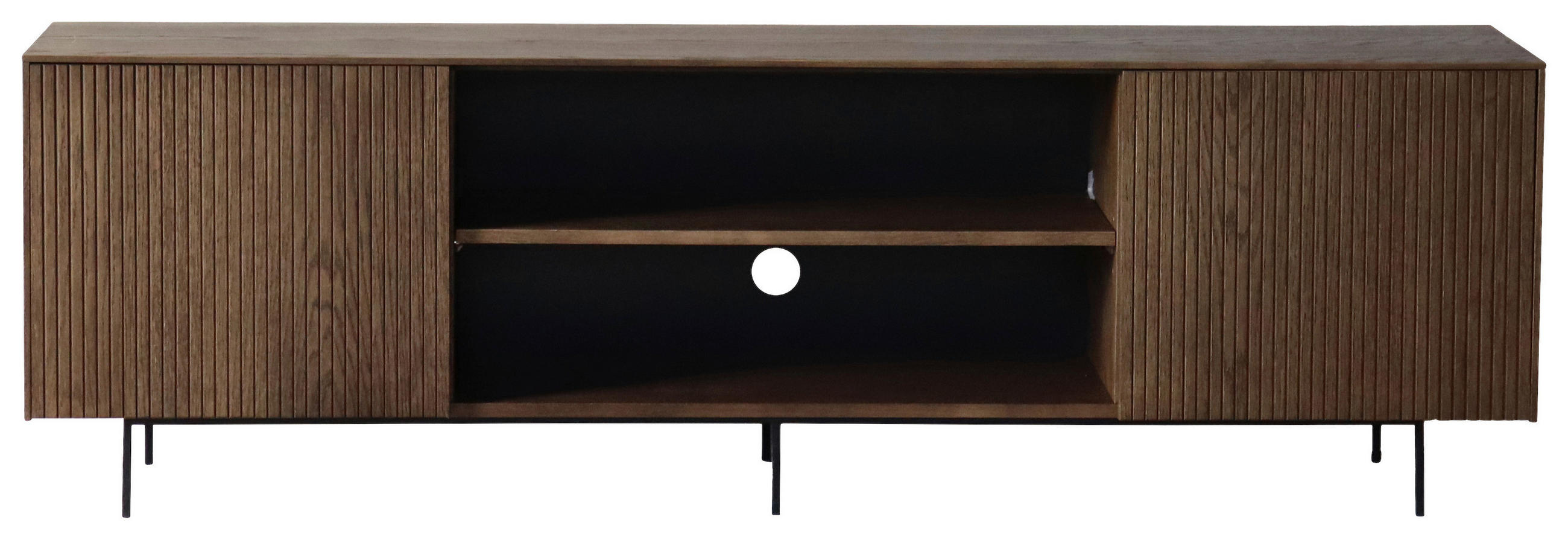 TV-BÄNK  i 178/50/38 cm  - svart/mörkbrun, Modern, metall/trä (178/50/38cm) - Niels Andersson