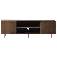 TV-BÄNK  i 178/50/38 cm  - svart/mörkbrun, Modern, metall/trä (178/50/38cm) - Niels Andersson