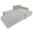 ECKSOFA Grau Flachgewebe Zierkissen, Rückenkissen, Bettkasten, Schlaffunktion, Rücken echt, Liegefläche im Originalstoff  - Schwarz/Grau, KONVENTIONELL, Kunststoff/Textil (260/145cm) - Carryhome