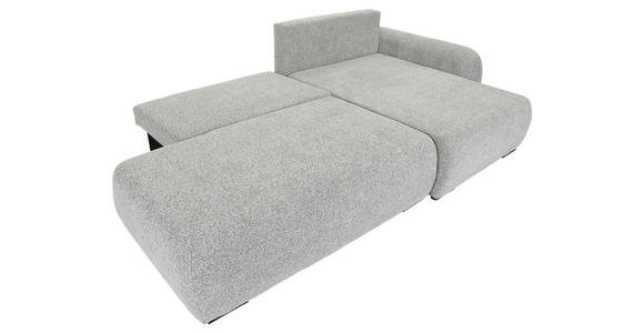 ECKSOFA Grau Flachgewebe Zierkissen, Rückenkissen, Bettkasten, Schlaffunktion, Rücken echt, Liegefläche im Originalstoff  - Schwarz/Grau, KONVENTIONELL, Kunststoff/Textil (260/145cm) - Carryhome