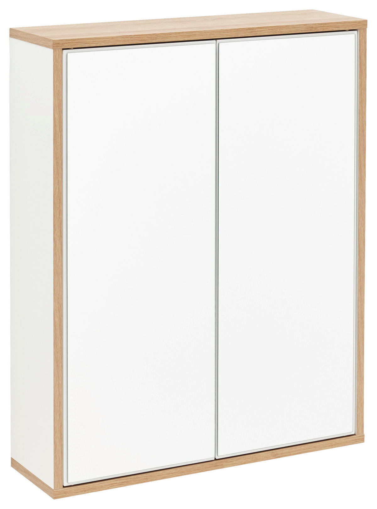 SPIEGELSCHRANK 60/75/18,5 cm  - Eichefarben/Weiß, MODERN, Glas/Holzwerkstoff (60/75/18,5cm) - MID.YOU