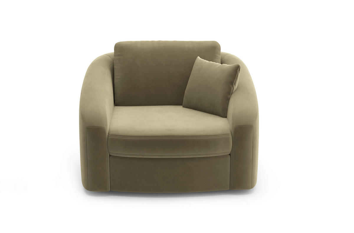 SESSEL in Samt Olivgrün  - Schwarz/Olivgrün, MODERN, Kunststoff/Textil (116/88/104cm) - Sit & More