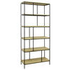 REGAL Eiche massiv Schwarz, Eichefarben  - Eichefarben/Schwarz, KONVENTIONELL, Holz/Metall (90/200/35cm) - Novel