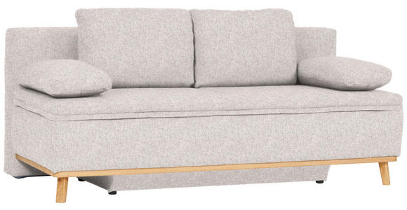 SCHLAFSOFA in Webstoff Hellgrau  - Hellgrau/Naturfarben, KONVENTIONELL, Holz/Textil (203/95/96cm) - Venda