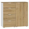 KOMMODE  in 90/87/43 cm  - Edelstahlfarben/Eichefarben, Design, Holzwerkstoff/Kunststoff (90/87/43cm) - Jutzler