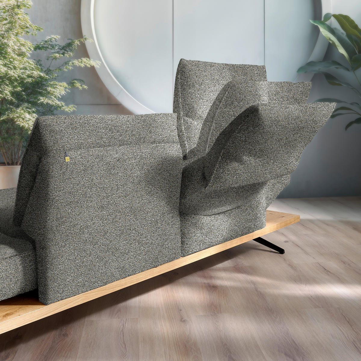 ECKSOFA  in Chenille Graubraun  240/132 cm  - Graubraun/Schwarz, Design, Holz/Textil (240/132cm) - Koinor