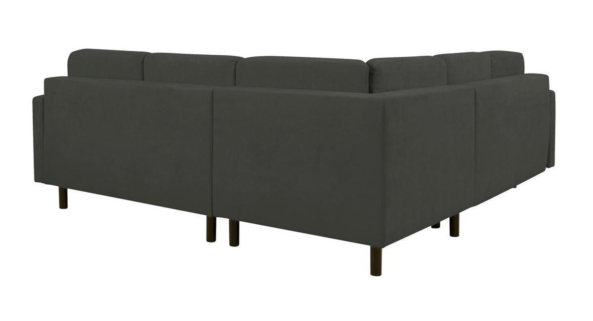 ECKSOFA Noret Schwarz  - Buchefarben/Schwarz, Design, Holz/Textil (242/242cm) - MID.YOU