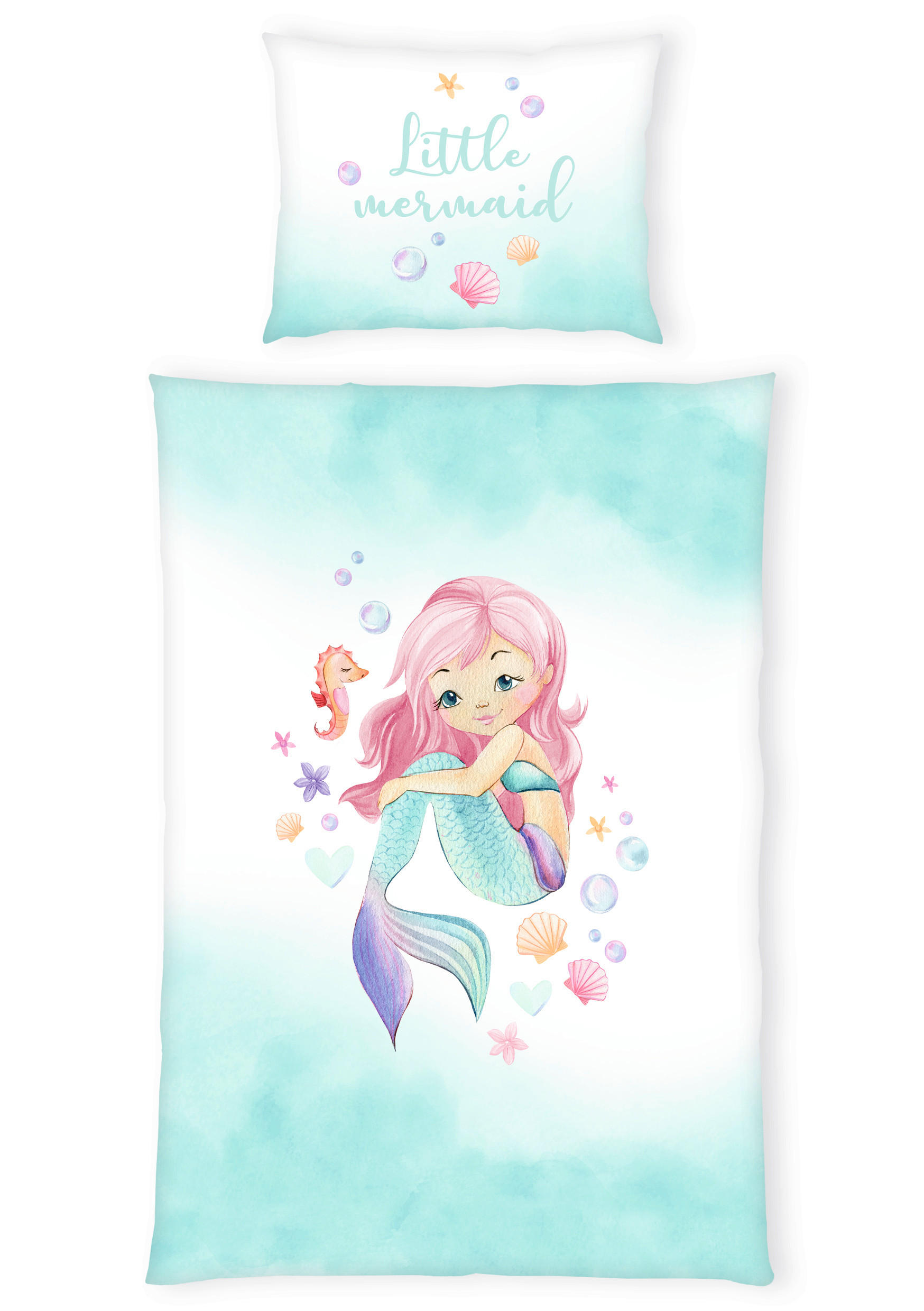KINDERBETTWÄSCHE Renforcé 135/200 cm  - Türkis, KONVENTIONELL, Textil (135/200cm)