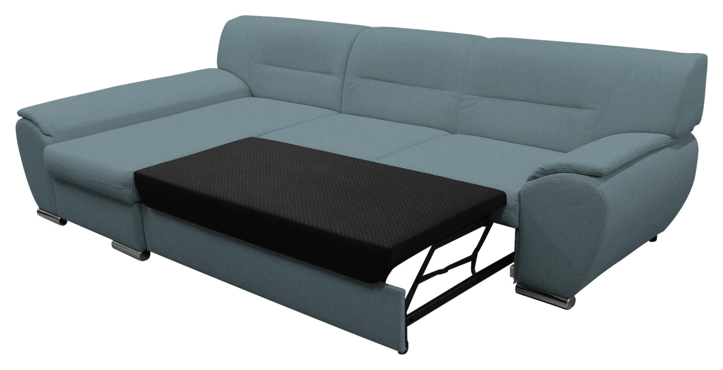 Thumbnail - Mid.you Ecksofa, Blau, Textil, 3-Sitzer, Ottomane links, L-Form, 281x167 cm, Made in EU, Stoffauswahl, seitenverkehrt er...