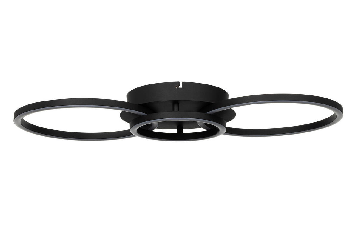 STROPNÍ LED SVÍTIDLO, 68/30/7,5 cm - černá, Basics, kov/plast (68/30/7,5cm) - Novel