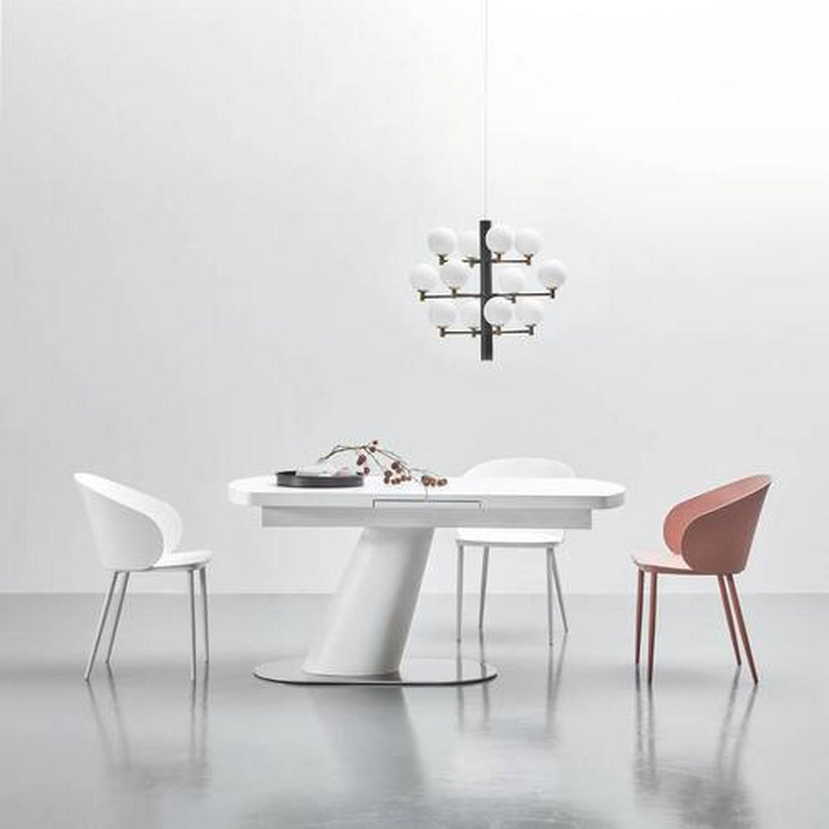STOL ZA BLAGOVAONICU  bijela, boje oplemenjenog čelika  metal, drvni materijal      - bijela/boje oplemenjenog čelika, Moderno, drvni materijal/metal (160-200/90/76cm) - Livetastic