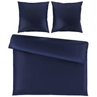 BETTWÄSCHE 3-teilig NIGIRI Satin 200/200 cm  - Dunkelblau, Basics, Textil (200/200cm) - Bio:Vio