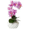 KUNSTPFLANZE Orchidee 33 cm  - Rosa/Weiß, Design, Keramik/Kunststoff (33cm) - P & B