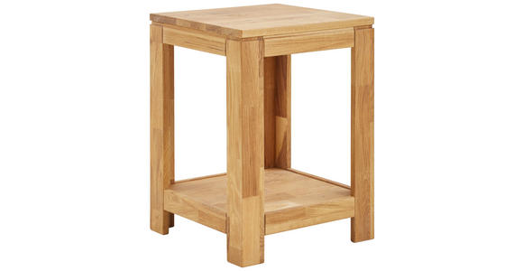 BEISTELLTISCH 40,5/40,5/55 cm Eiche massiv quadratisch  - Natur, Holz (40,5/40,5/55cm) - Linea Natura