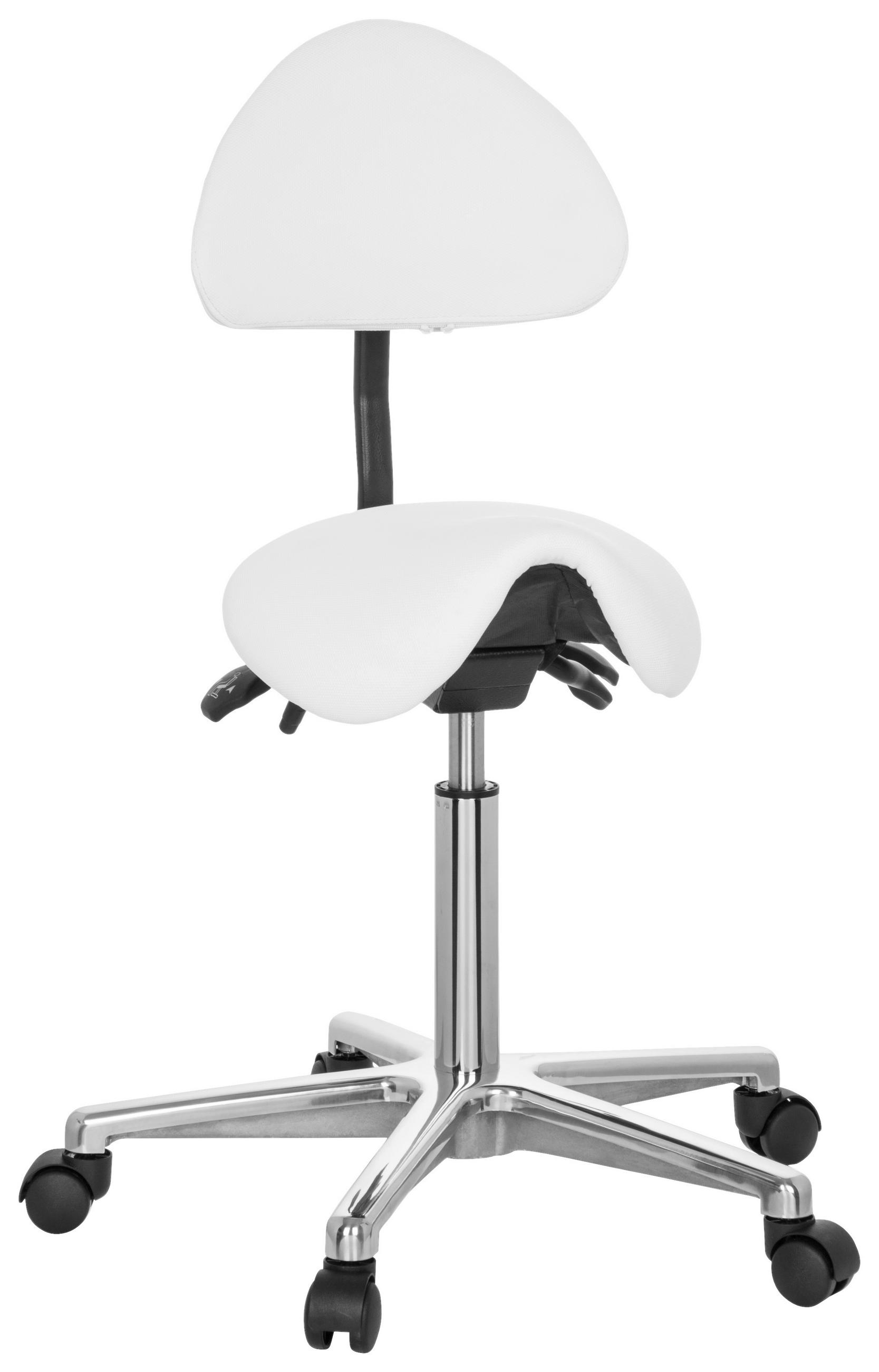 BÜROHOCKER Weiß  - Alufarben/Weiß, MODERN, Kunststoff/Textil (36/105/40cm) - MID.YOU