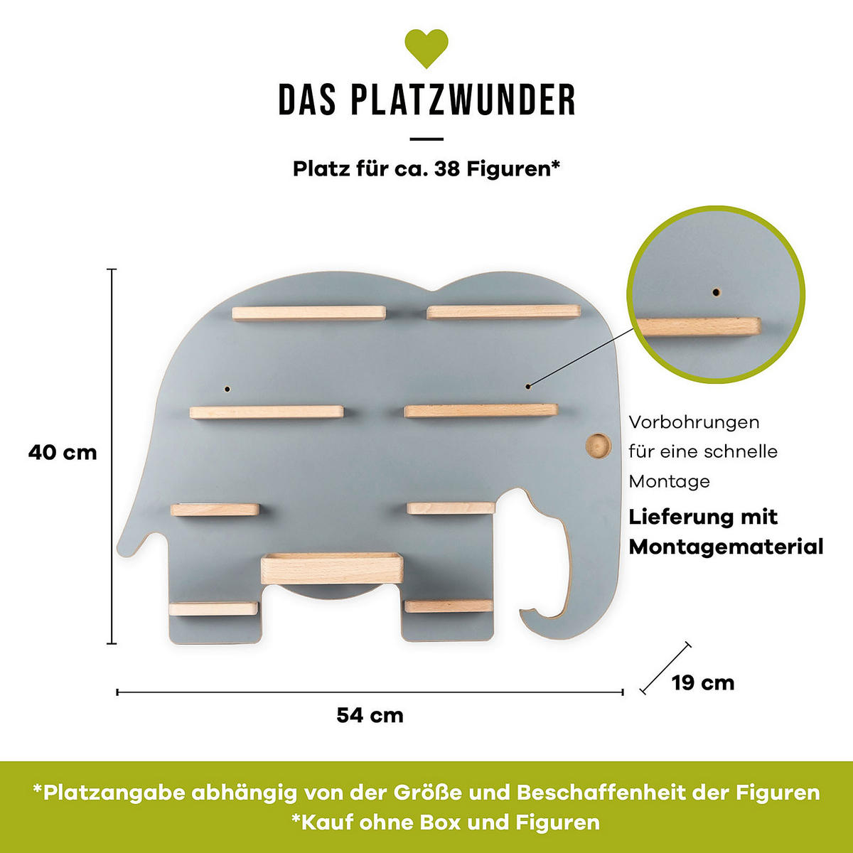 KINDERREGAL 54/40/19 cm  - Grau, MODERN, Holzwerkstoff (54/40/19cm) - MID.YOU