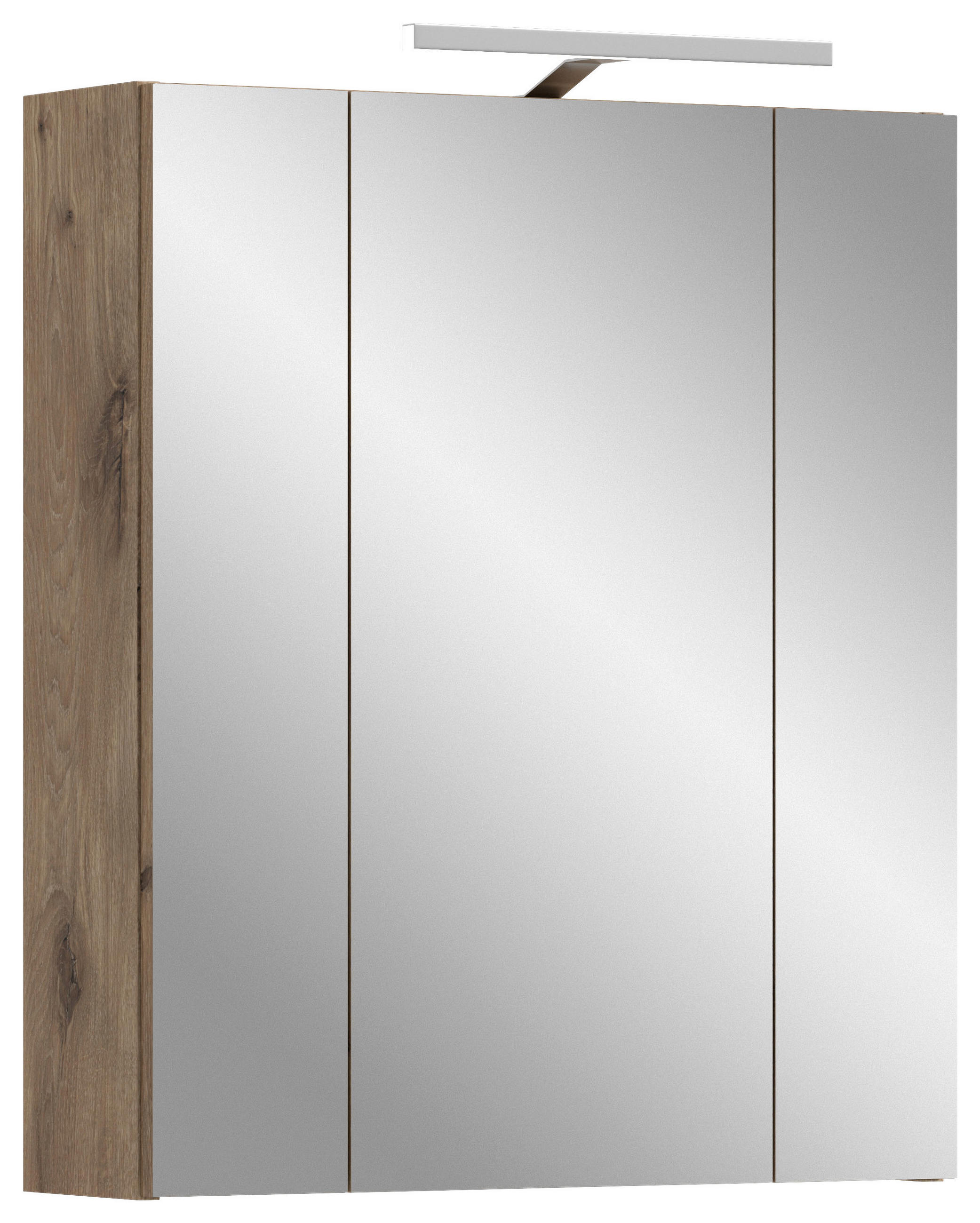 SPIEGELSCHRANK 60/70/18 cm  - Eiche dunkel, Basics, Glas/Holzwerkstoff (60/70/18cm) - MID.YOU