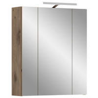 SPIEGELSCHRANK 60/70/18 cm  - Eiche dunkel, Basics, Glas/Holzwerkstoff (60/70/18cm) - MID.YOU
