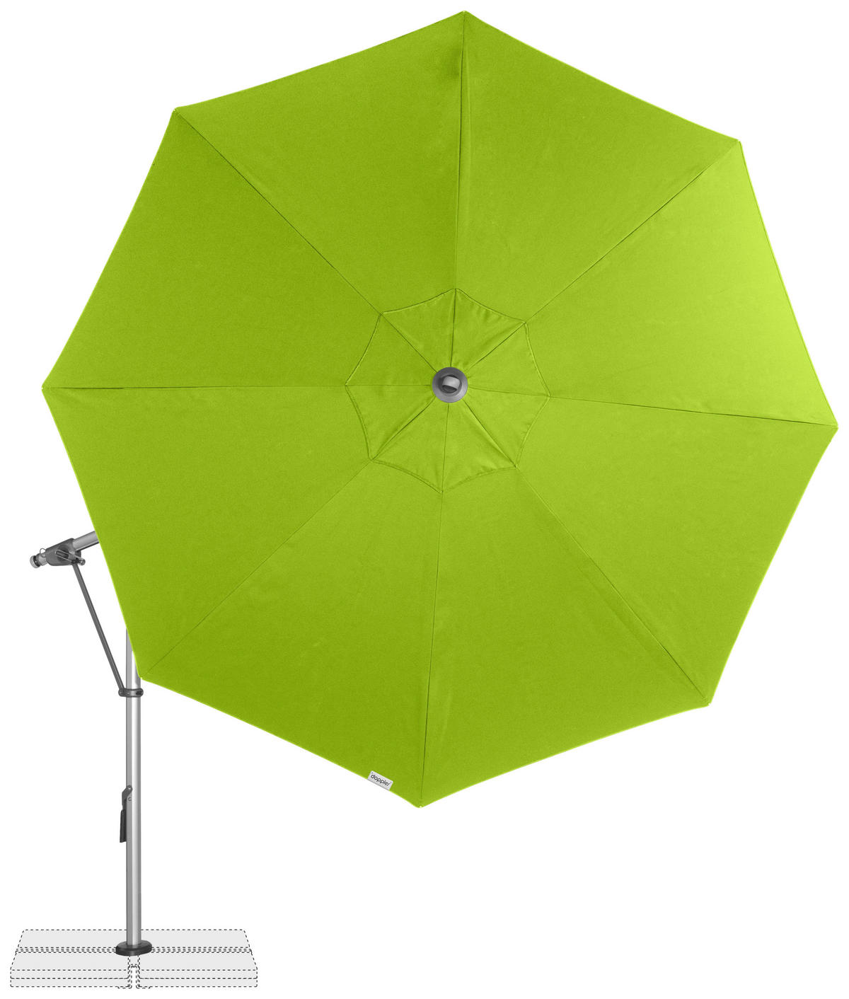 AMPELSCHIRM 350 cm Smaragdgrün  - Smaragdgrün/Silberfarben, Basics, Textil/Metall (350/350cm) - Doppler