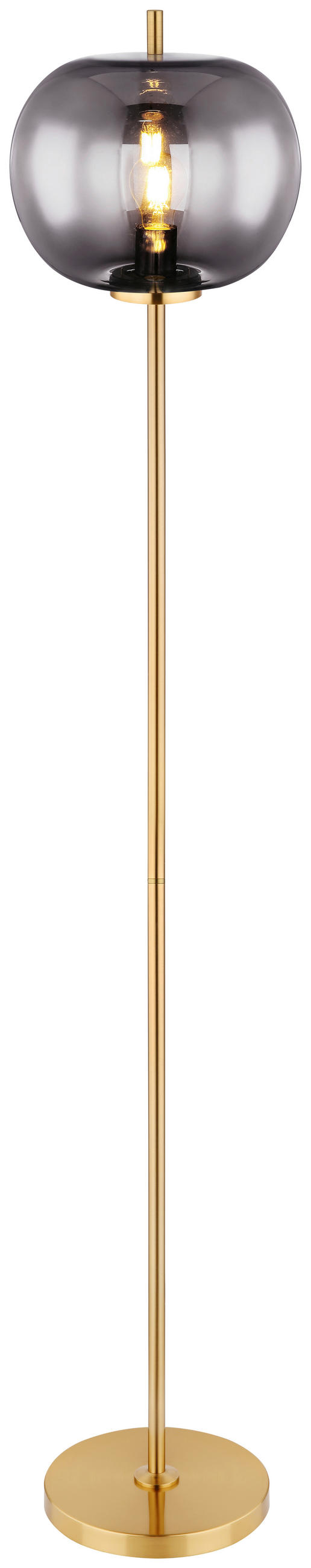 STEHLEUCHTE 30/160 cm    - Messingfarben, Design, Glas/Metall (30/160cm) - Globo