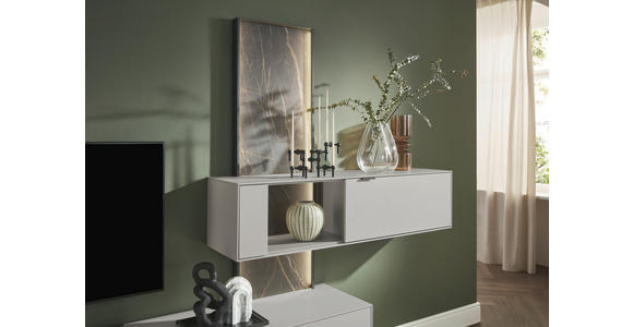 WOHNWAND  in Hellgrau  306/204,9/45,2 cm  - Hellgrau, Design, Glas/Keramik (306/204,9/45,2cm) - Dieter Knoll