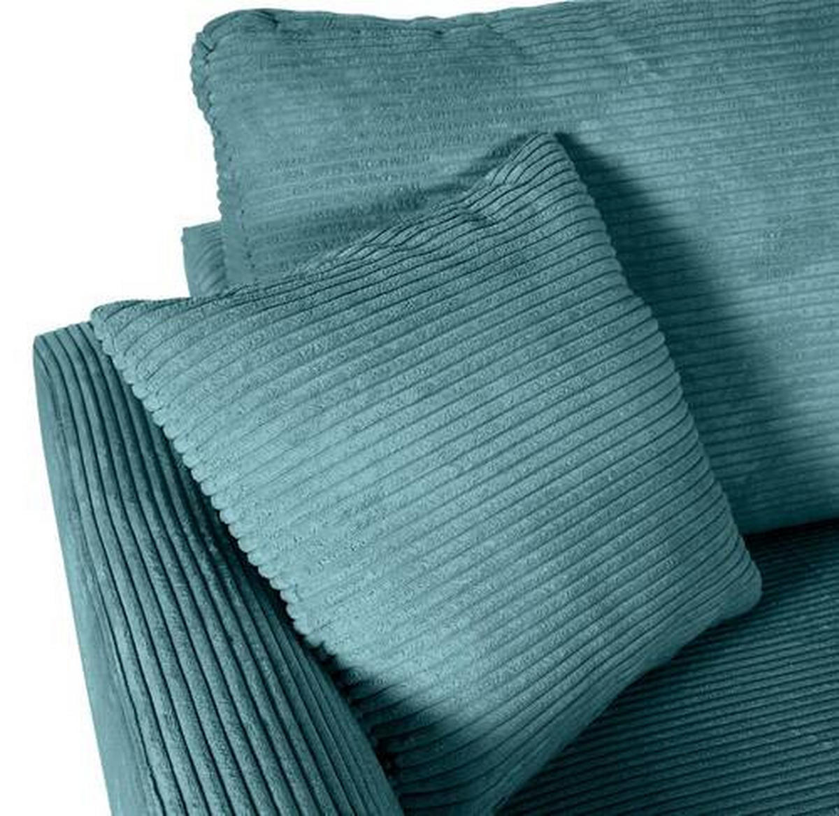 ECKSOFA in Cord Petrol  - Petrol/Schwarz, Design, Kunststoff/Textil (240/175cm) - Landscape