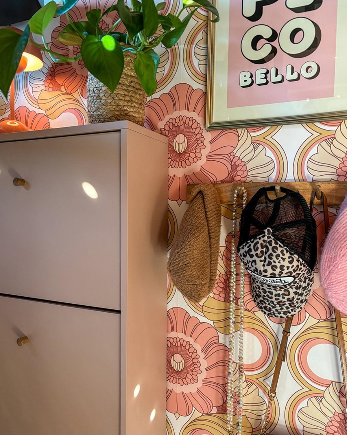 SCHUHKIPPER  in 59,8/131/19,55 cm  - Aprikose, Design, Holz/Holzwerkstoff (59,8/131/19,55cm) - MID.YOU