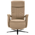 RELAXSESSEL in Leder Hellbraun  - Hellbraun/Schwarz, Design, Leder/Metall (71/112/83cm) - Dieter Knoll