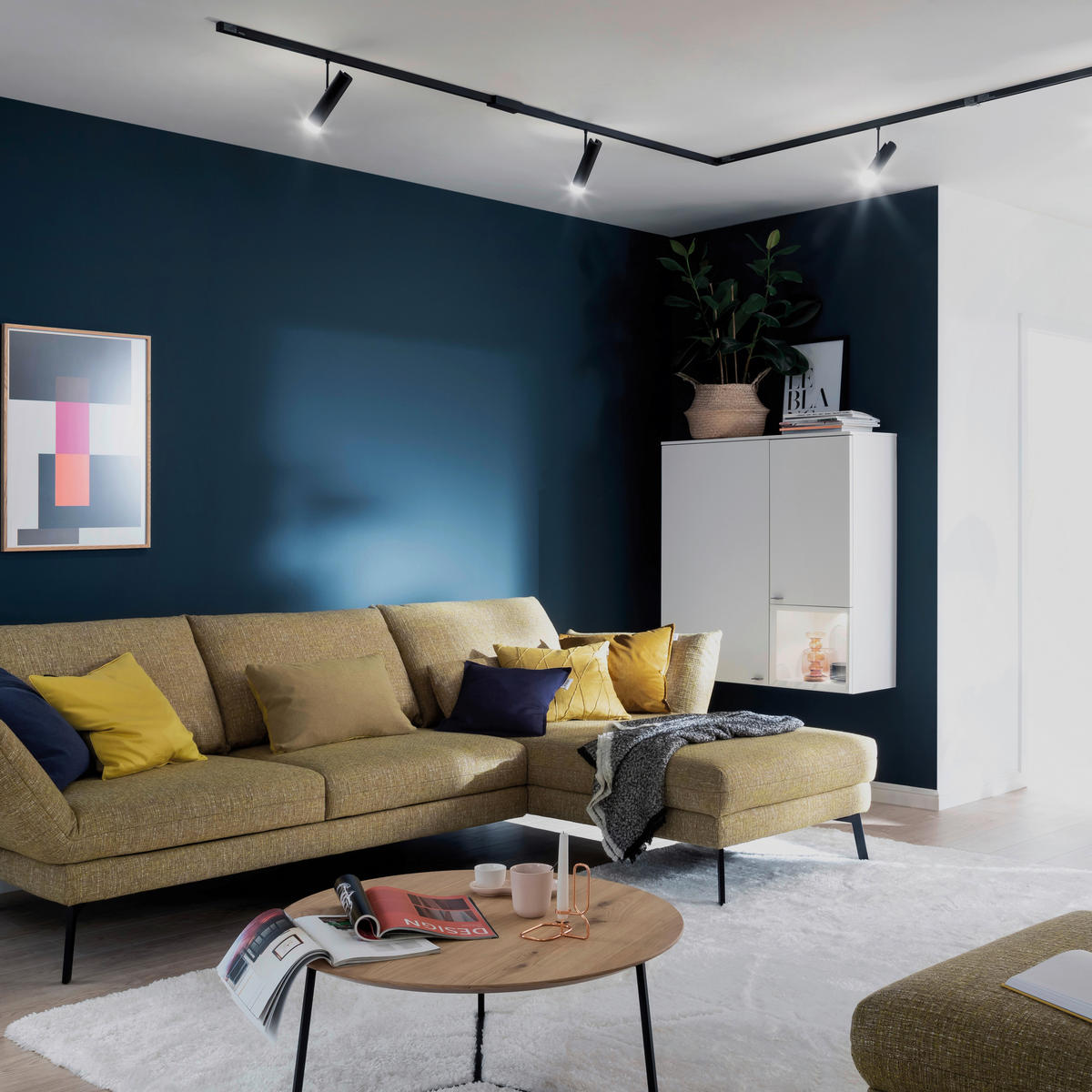 Schienensystem-Set Lina 300/4,5/25 cm  - Schwarz, Design, Metall (300/4,5/25cm) - Schöner Wohnen