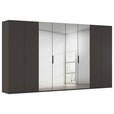 DREHTÜRENSCHRANK 400/223/61 cm,  in Graphitfarben, 8-türig  - Graphitfarben, Basics, Glas/Holzwerkstoff (400/223/61cm) - Novel