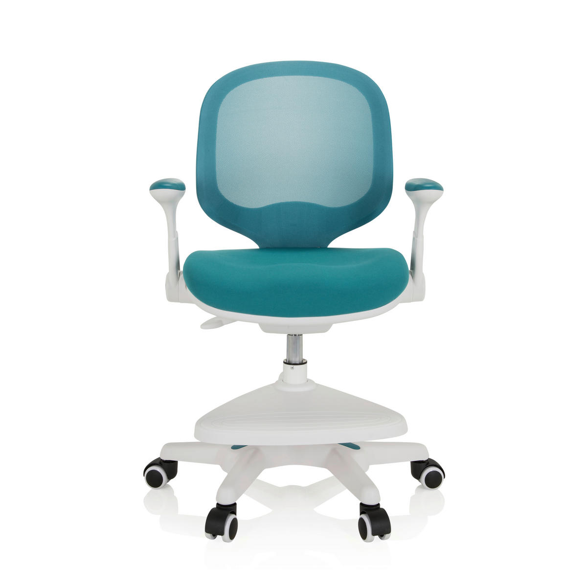 MLADINSKI VRTLJIVI STOL umetna masa, tekstil modra, bela  - modra/bela, Moderno, umetna masa/tekstil (56/89/52cm) - MID.YOU