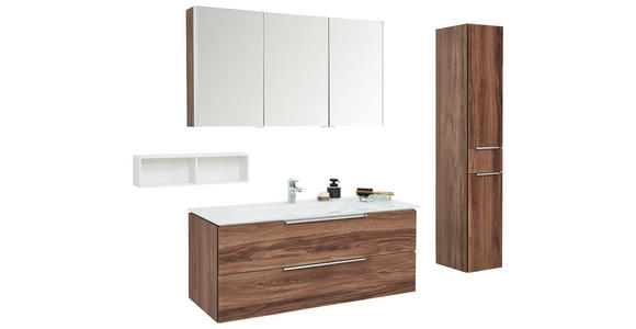 BADEZIMMER - Eichefarben/Weiß, Design, Glas/Holzwerkstoff (120cm) - Dieter Knoll