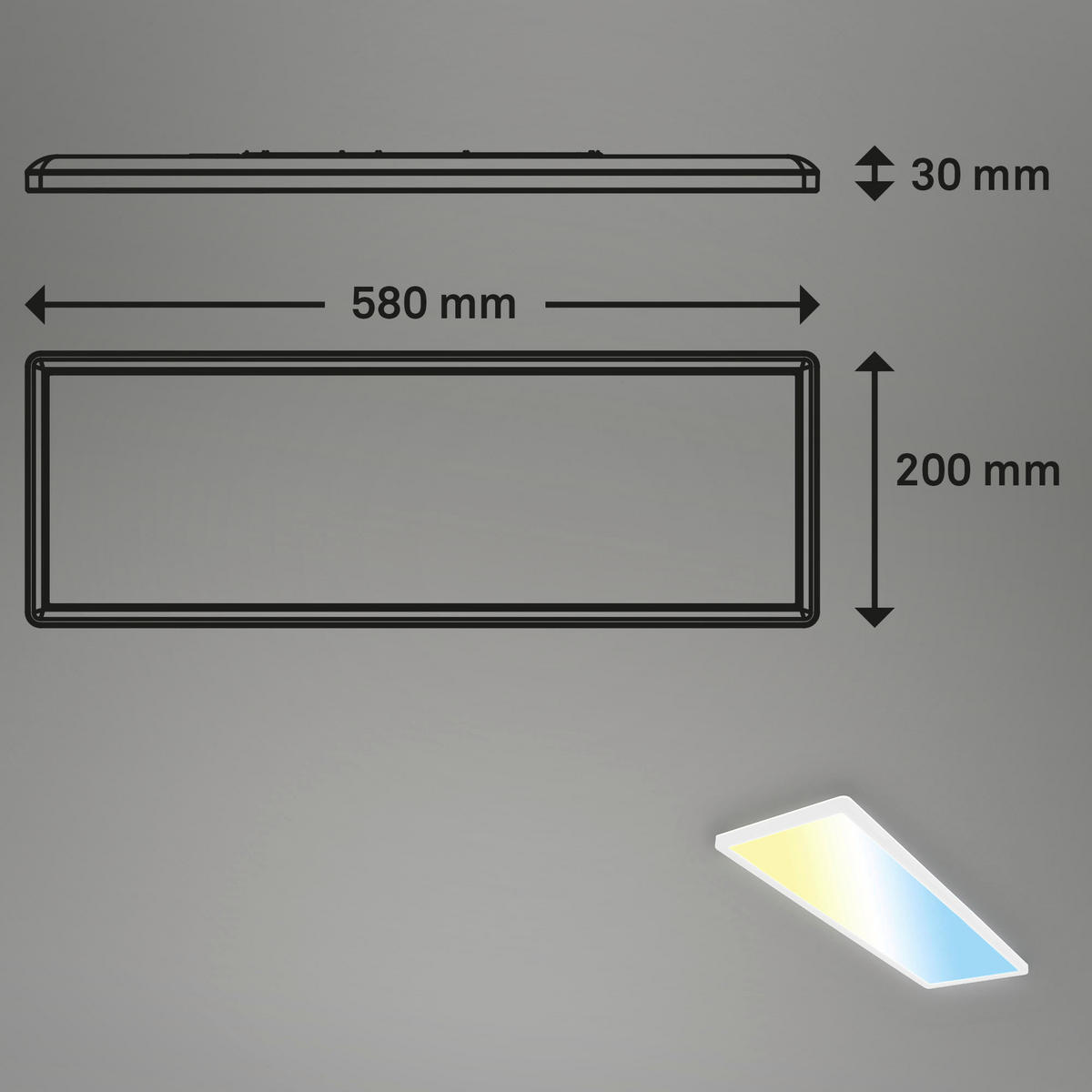 LED-PANEEL Slim 58/20/3 cm   - Weiß, MODERN, Kunststoff (58/20/3cm)